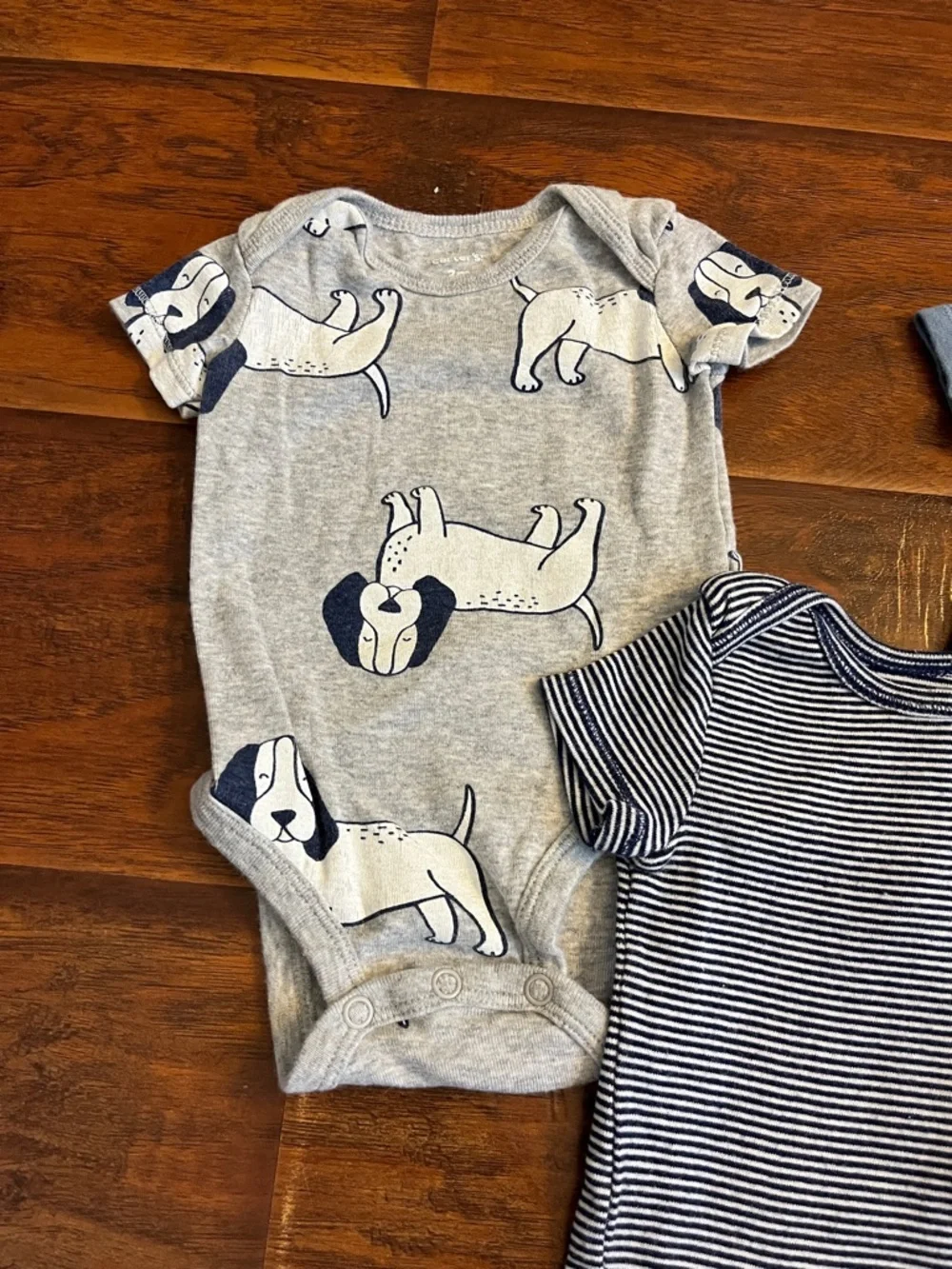 ⭐️⭐️ PICK 5 / $20 Carter's Baby Blue & Gray Puppy One-Piece Bodysuits 3M